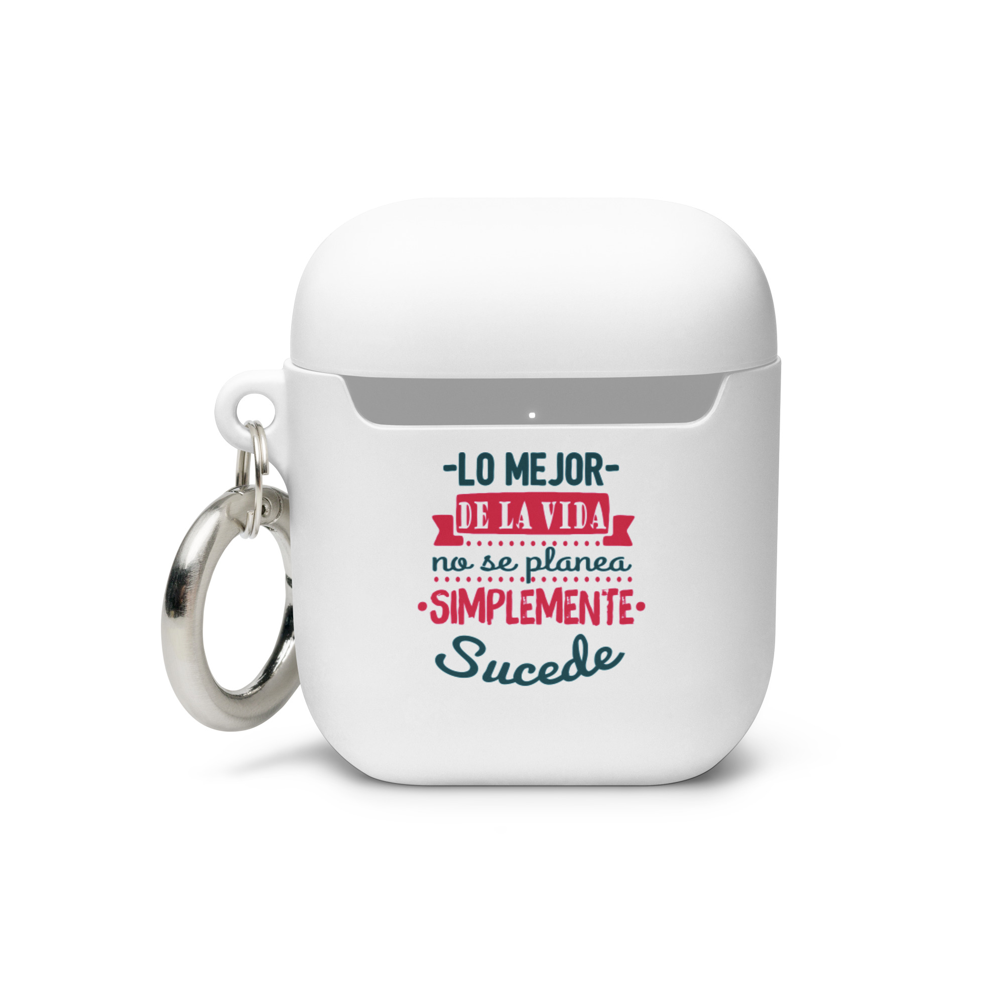 Lo mejor de la vida no se planea simplemente sucede - Funda de silicona para AirPods® - Imagen 2