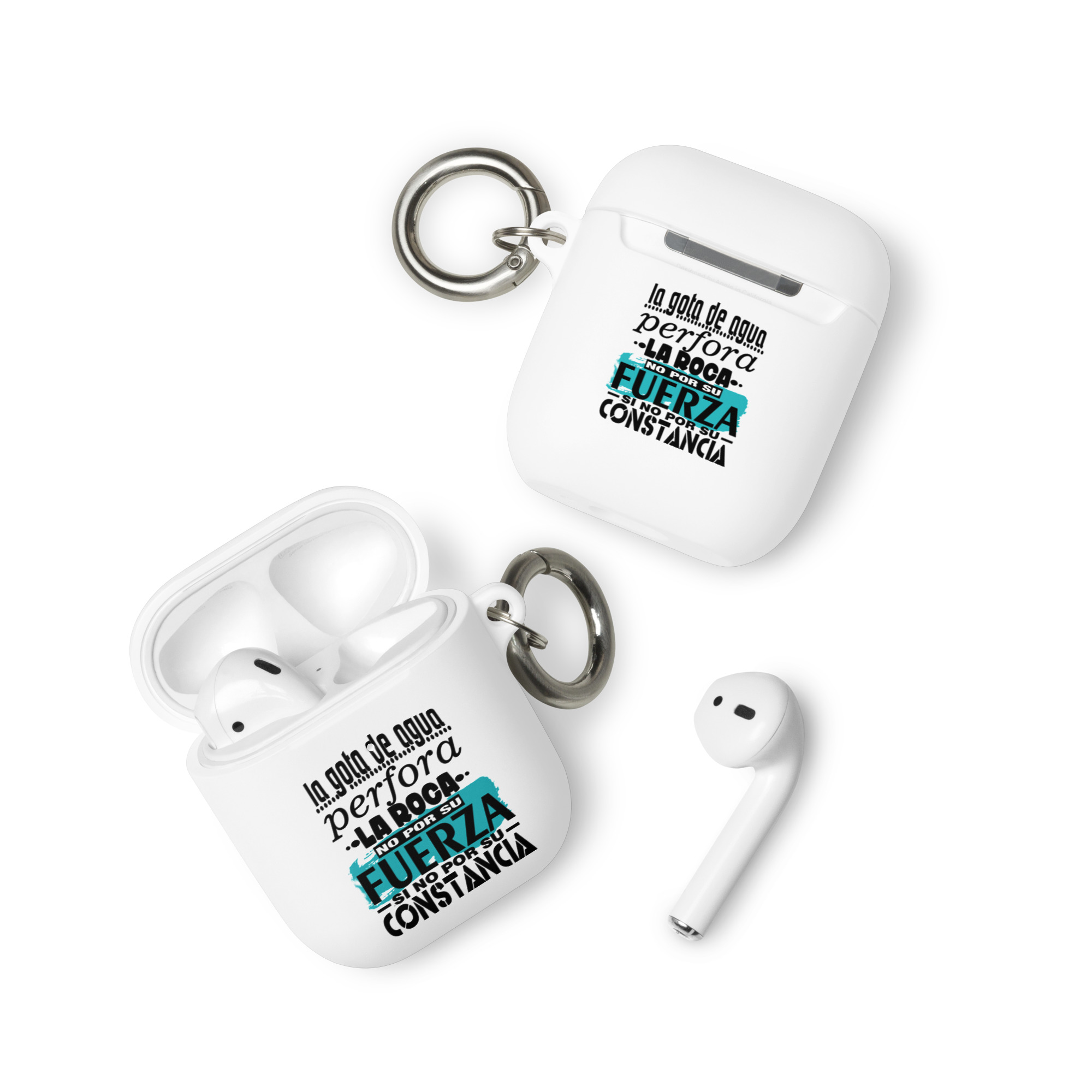 La gota de agua perfora la roca, por su constancia - Funda de silicona para AirPods® - Imagen 5
