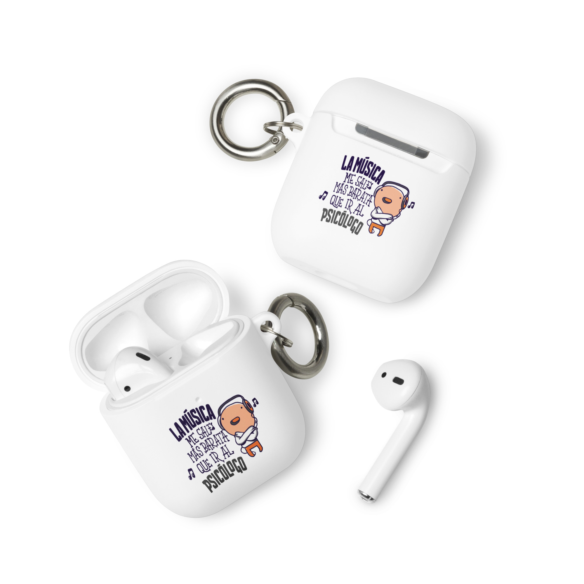 La música me sale mas barata que ir al psicólogo - Funda de silicona para AirPods® - Imagen 5