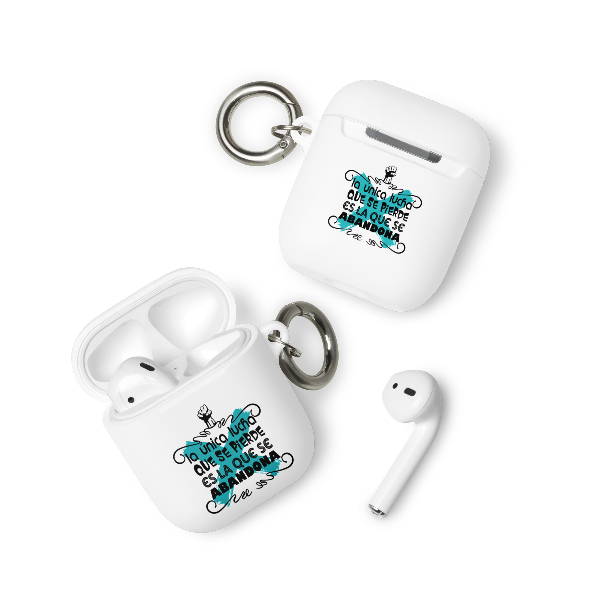 La única lucha que se pierde es la que se abandona - Funda de silicona para AirPods® - Imagen 5