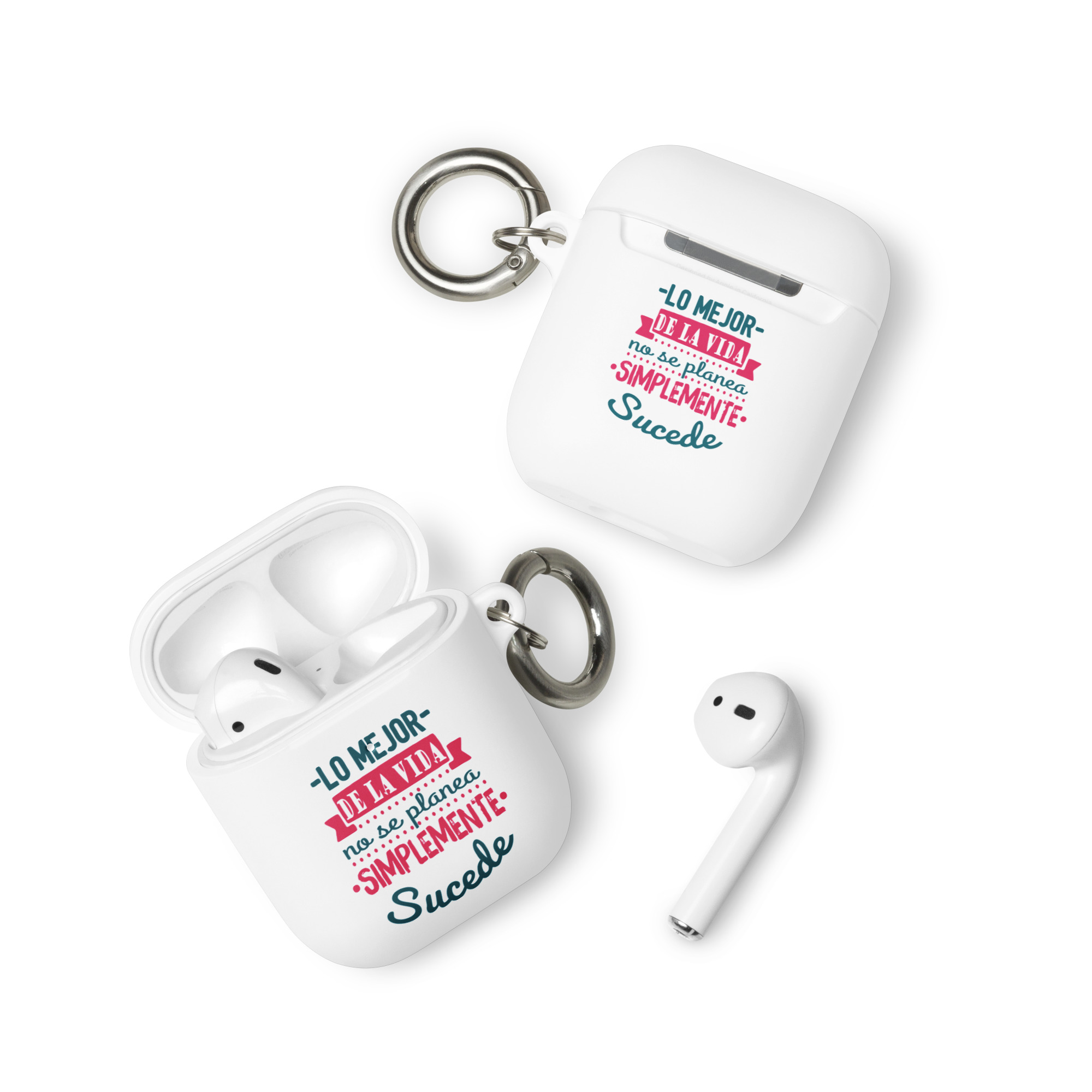 Lo mejor de la vida no se planea simplemente sucede - Funda de silicona para AirPods® - Imagen 5
