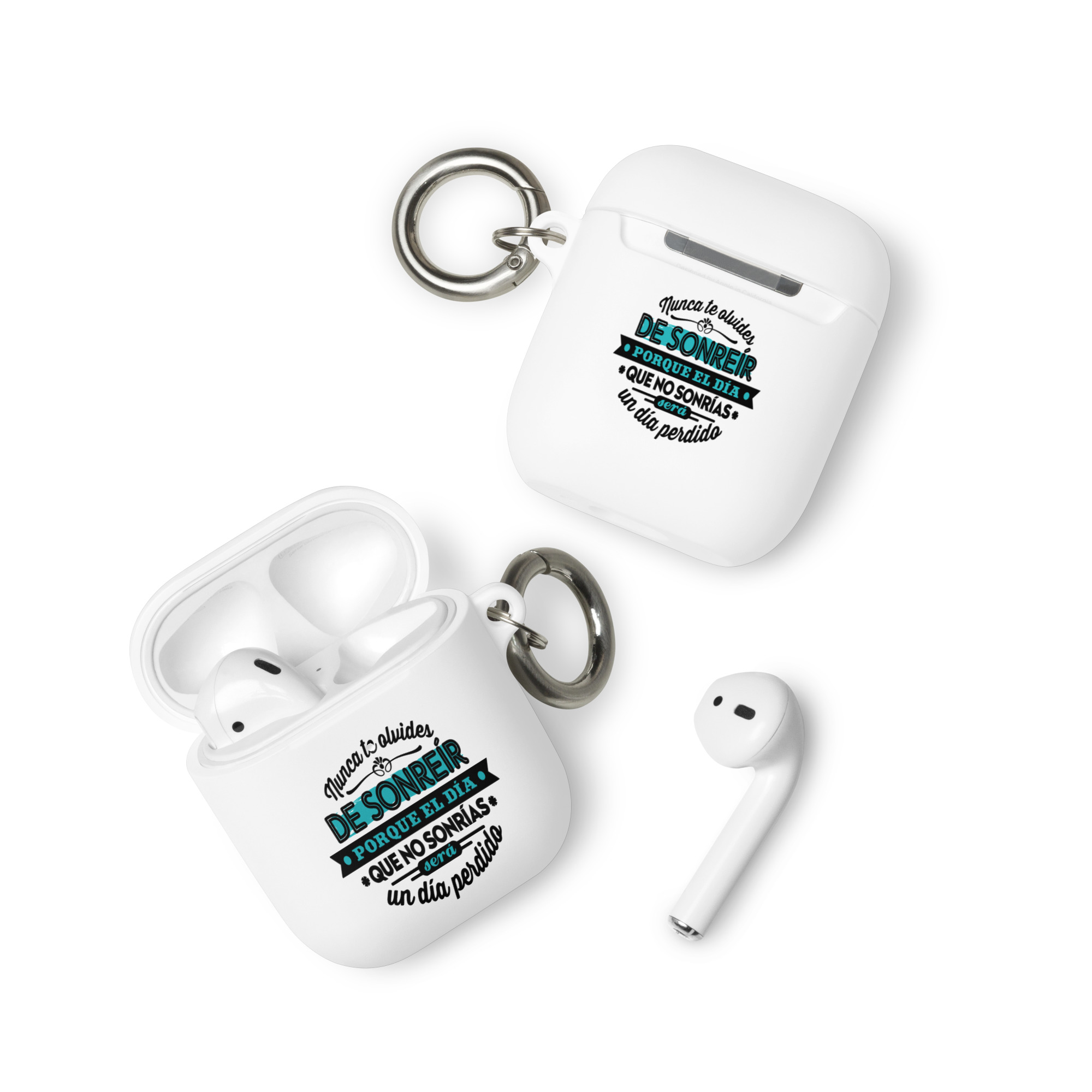 Nunca te olvides de sonreír porque un día que no sonrías, es perdido - Funda de silicona para AirPods® - Imagen 5