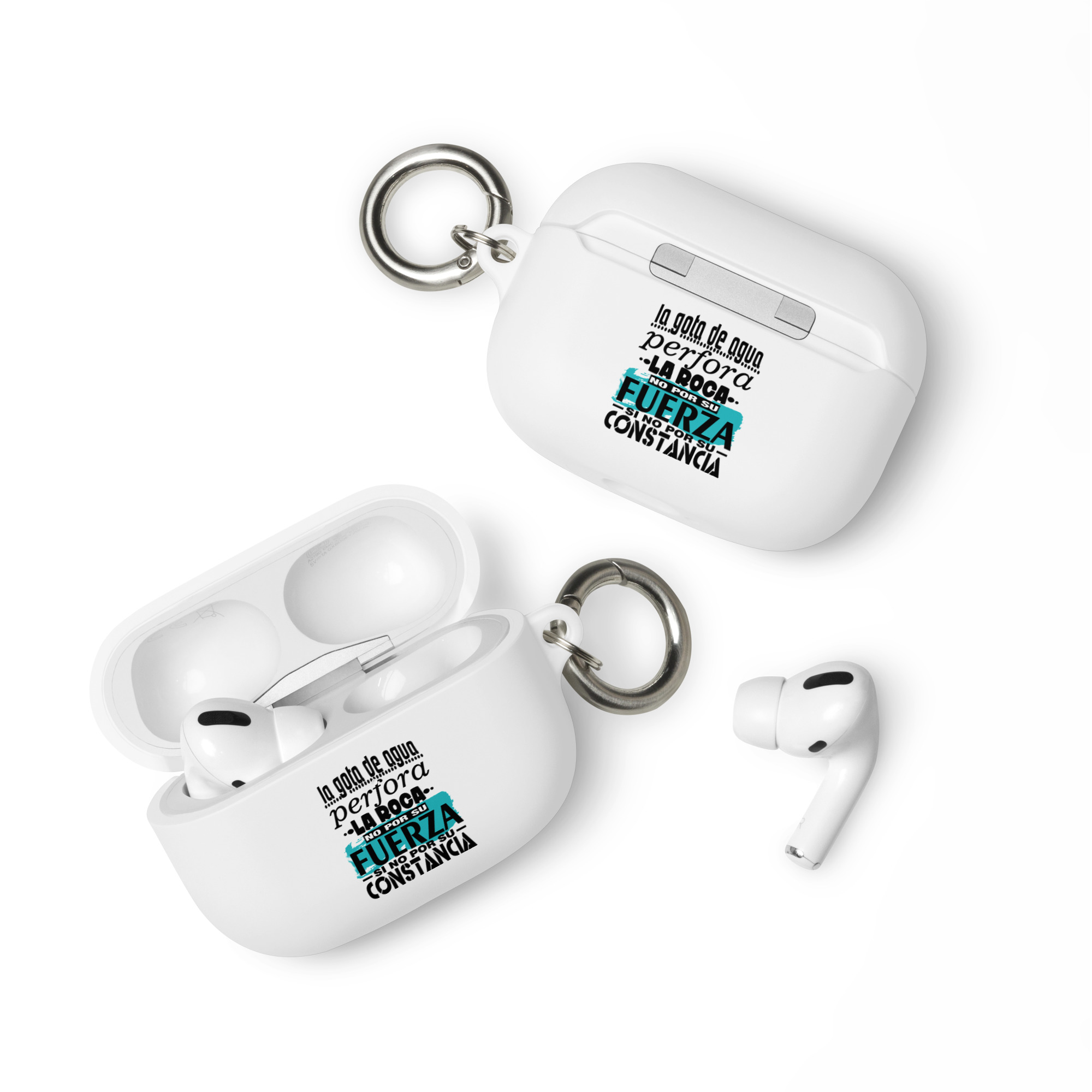 La gota de agua perfora la roca, por su constancia - Funda de silicona para AirPods® - Imagen 6