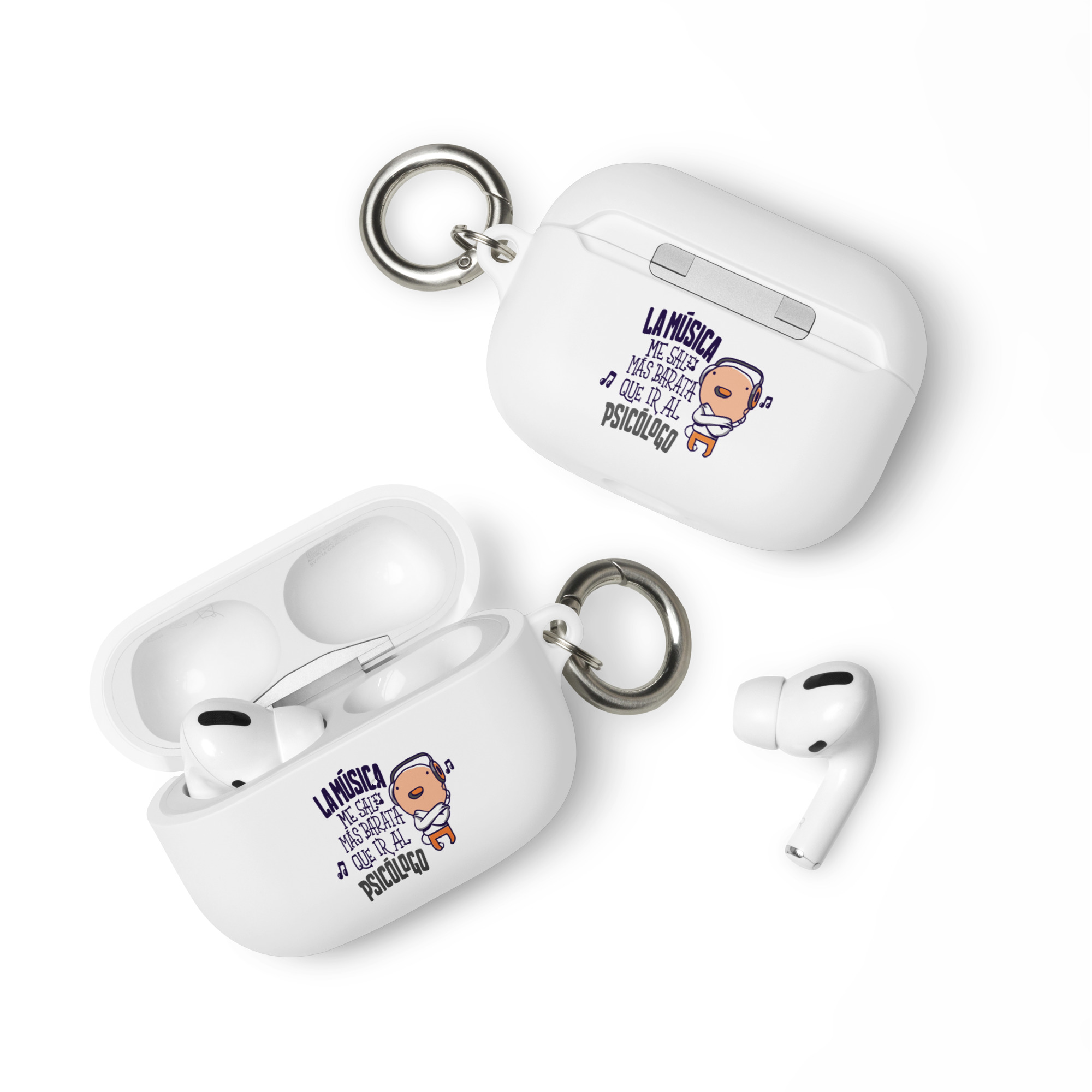 La música me sale mas barata que ir al psicólogo - Funda de silicona para AirPods® - Imagen 6
