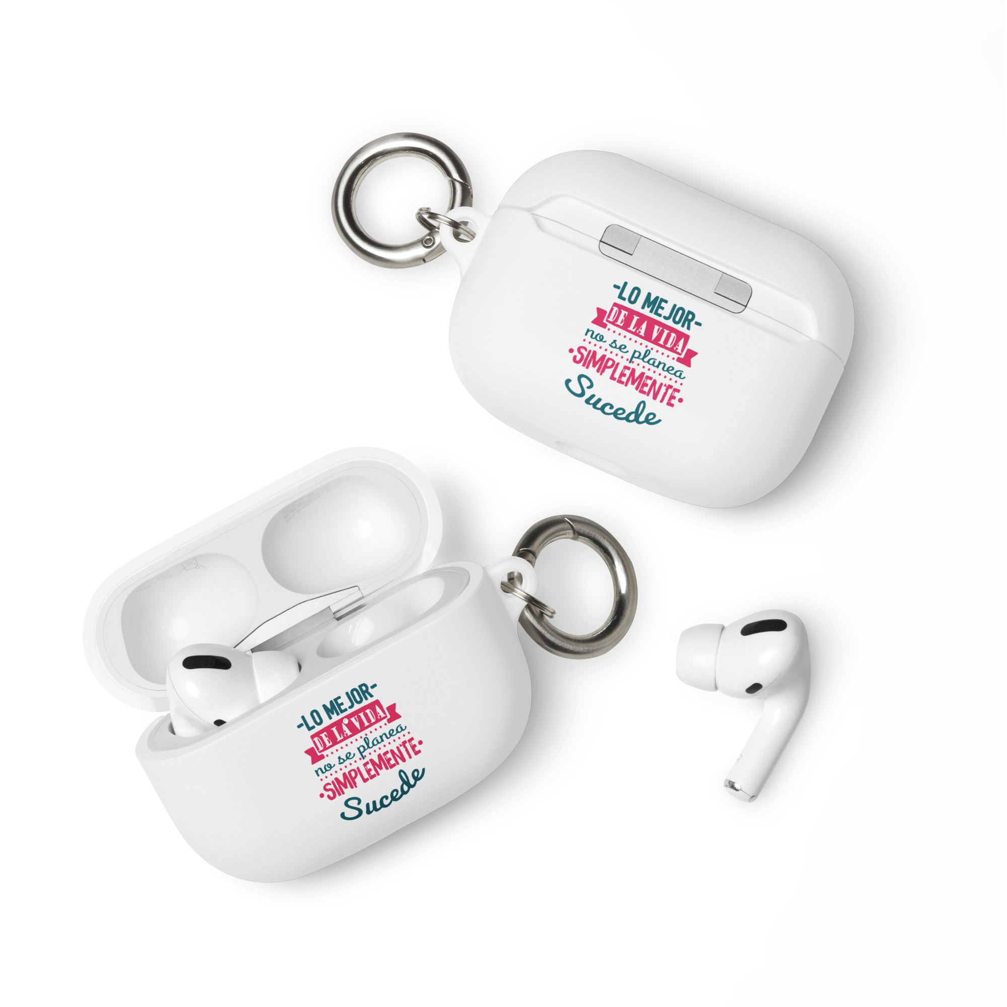 Lo mejor de la vida no se planea simplemente sucede - Funda de silicona para AirPods® - Imagen 6