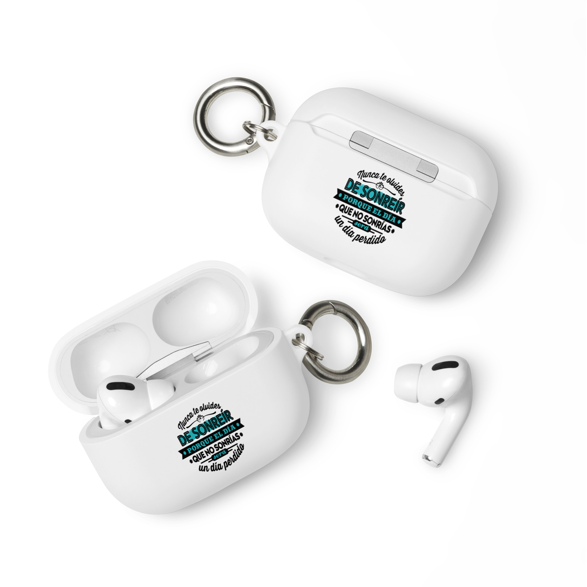 Nunca te olvides de sonreír porque un día que no sonrías, es perdido - Funda de silicona para AirPods® - Imagen 6