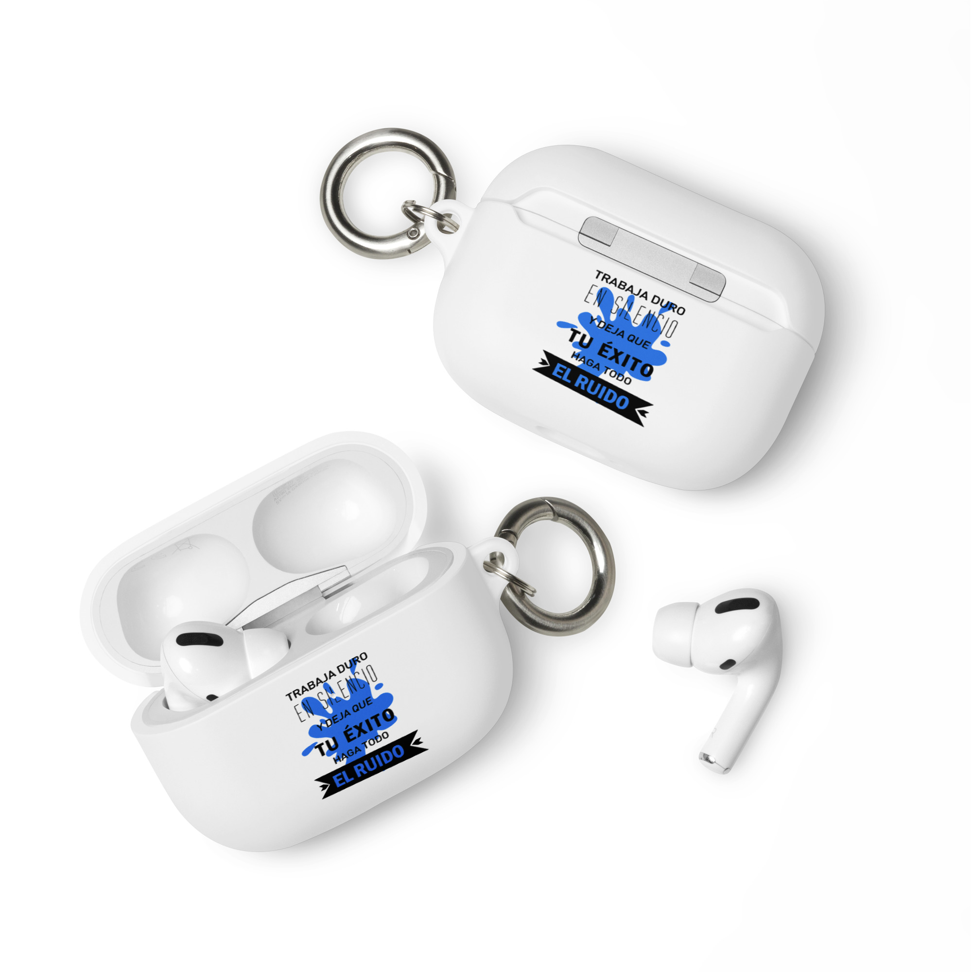 Trabaja duro en silencio y deja que tu éxito haga todo el ruido - Funda de silicona para AirPods® - Imagen 6