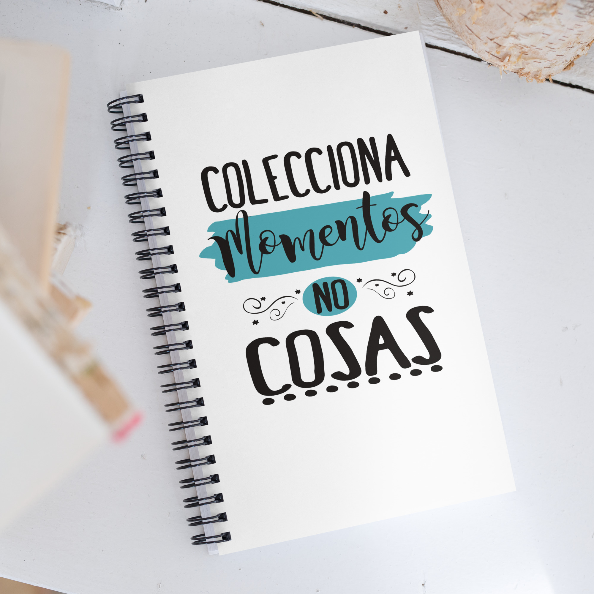 Colecciona momentos no cosas - Libreta de notas con espiral "motivadora"