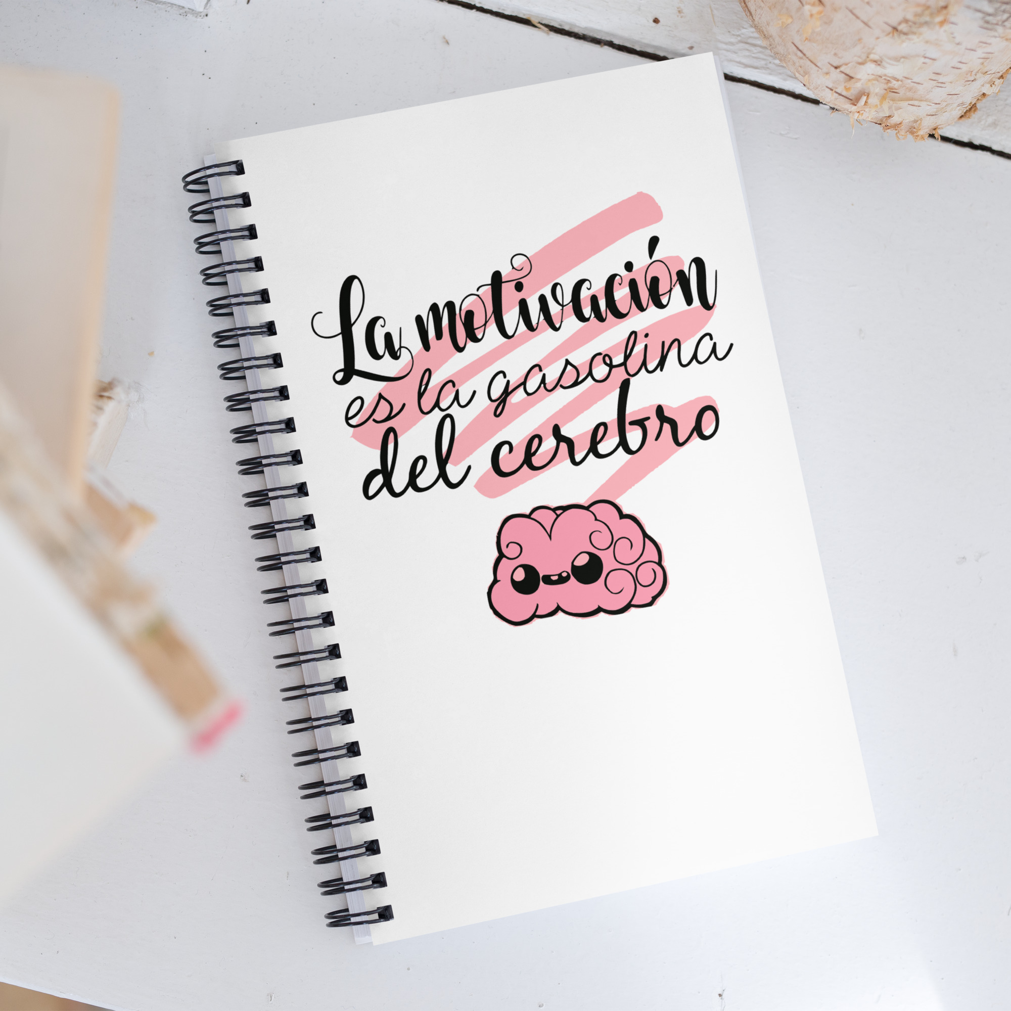 La motivación es la gasolina de nuestro cerebro - Libreta de notas con espiral "motivadora"