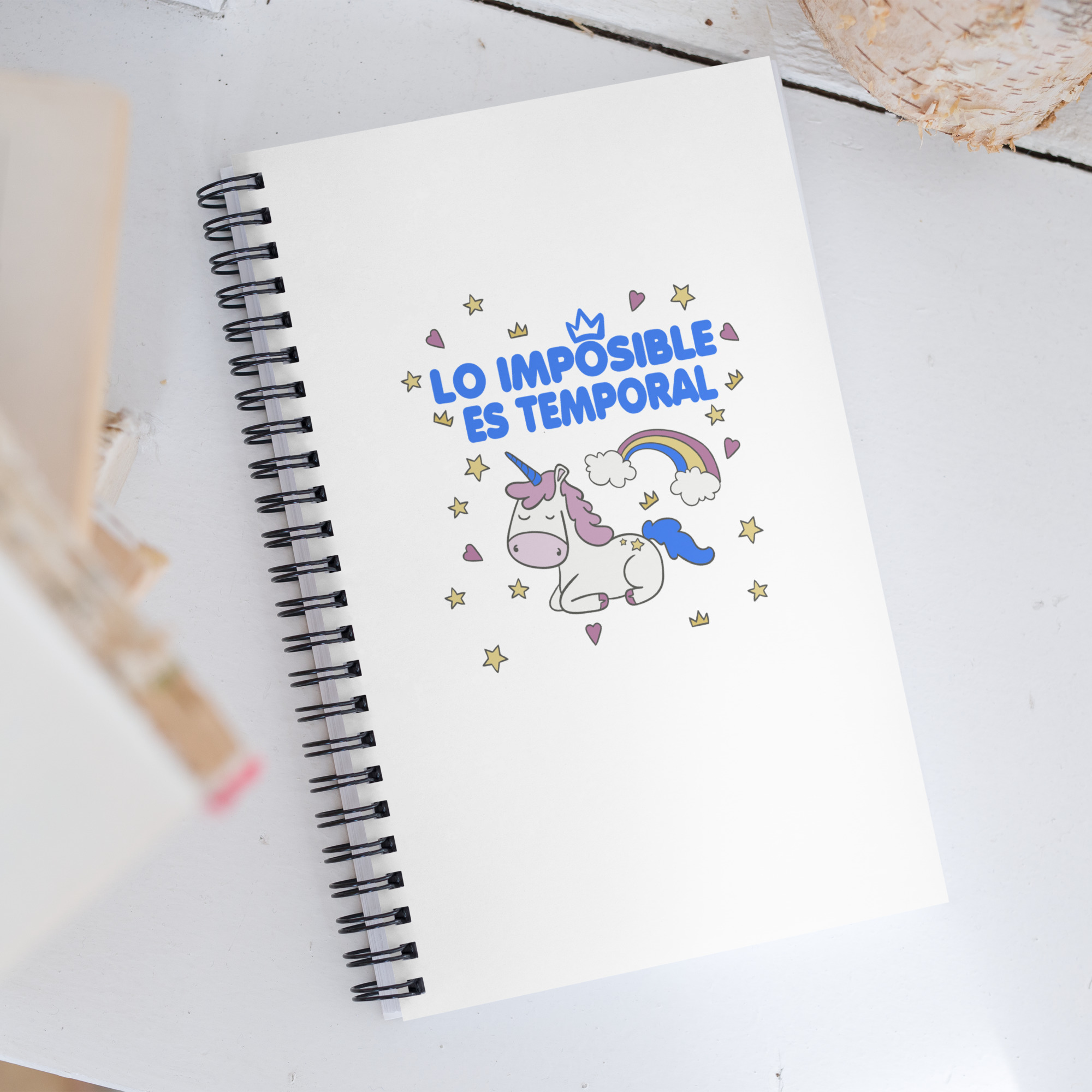 Lo imposible es temporal - Libreta de notas con espiral "motivadora"