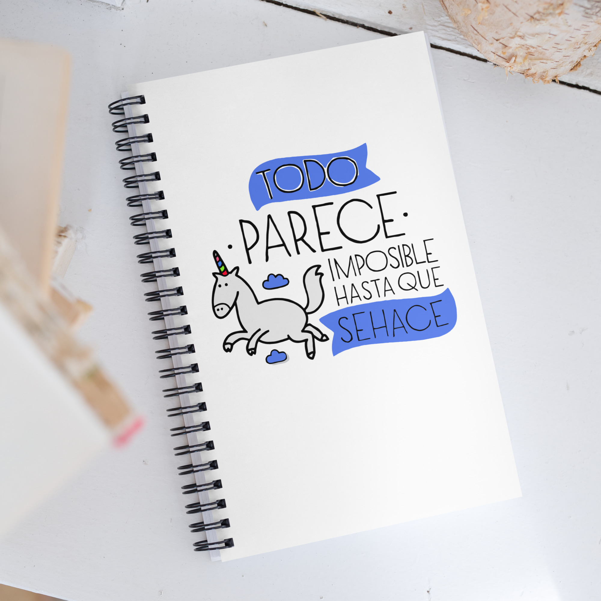 Todo parece imposible hasta que se hace - Libreta de notas con espiral "motivadora"