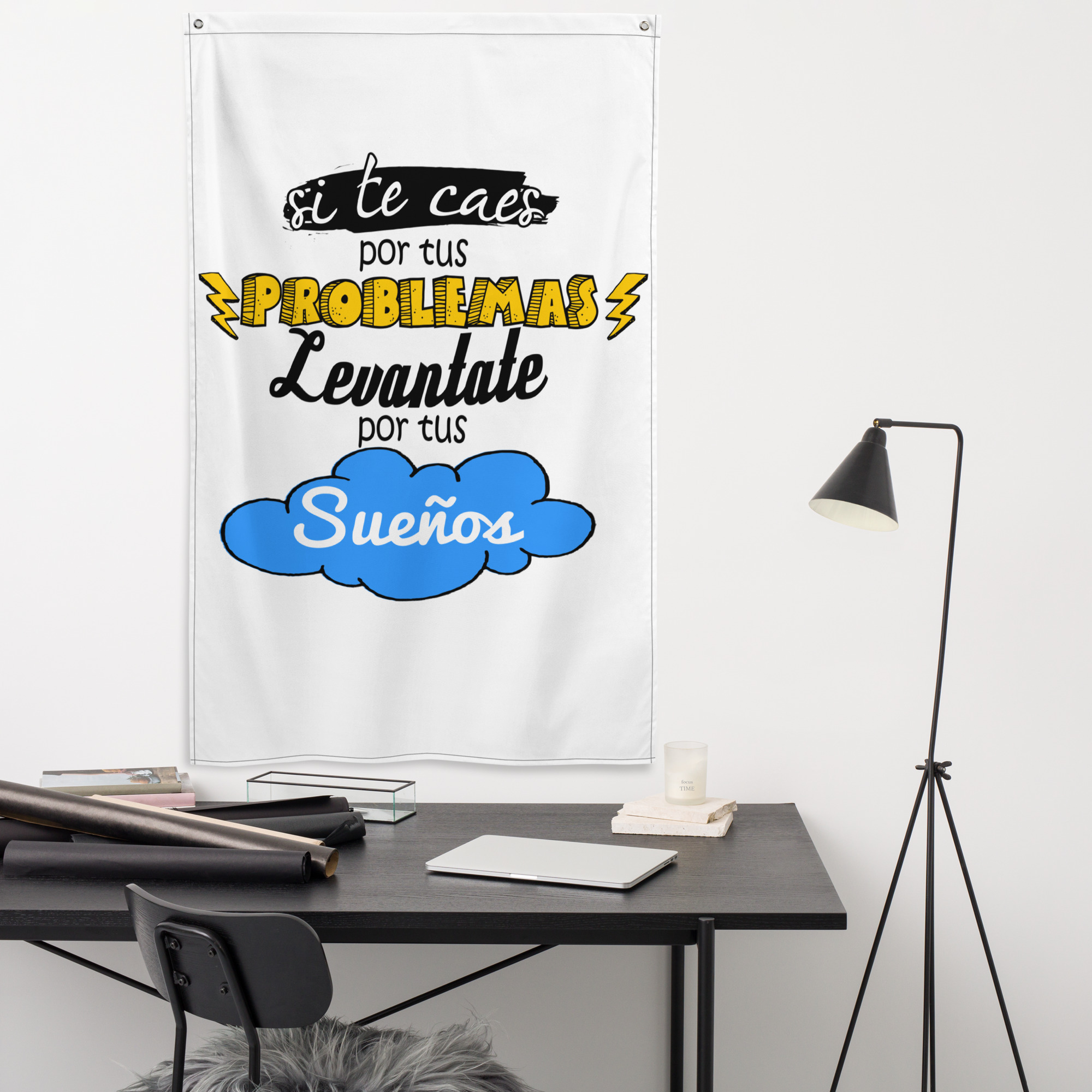 Bandera "Si te caes por tus problemas, levántate por tus sueños" - Imagen 2