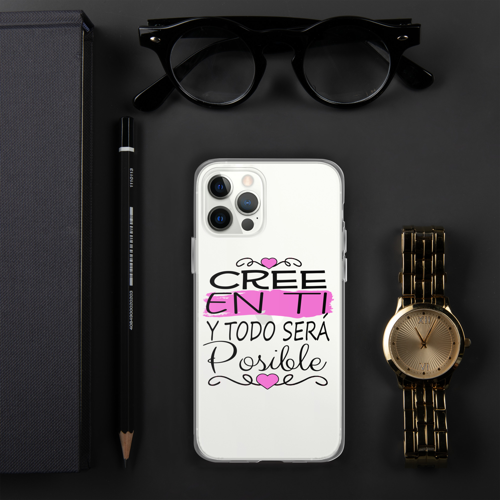 Funda transparente para iPhone® "Cree en ti y todo será posible" - Imagen 4