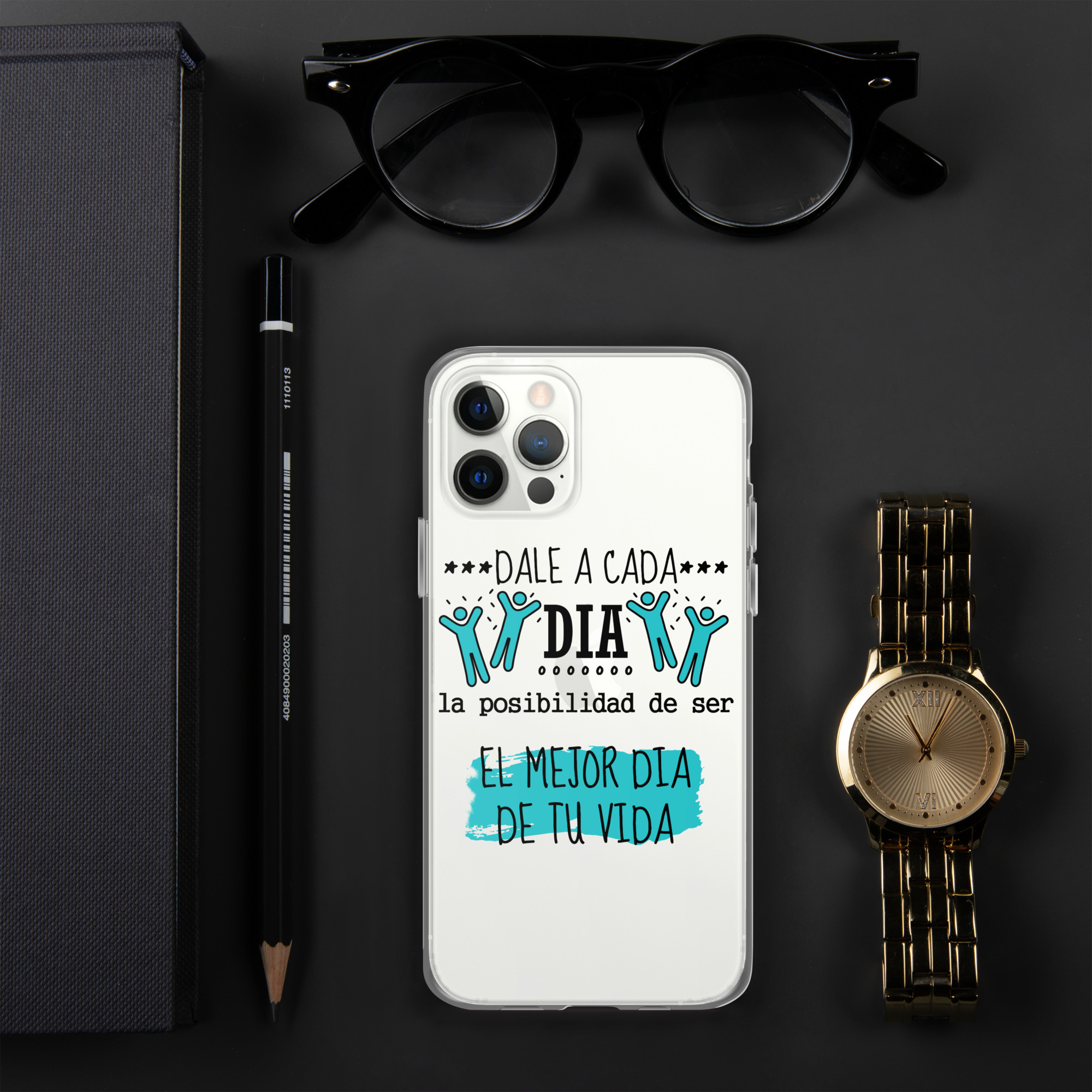 Funda transparente para iPhone® "Dale a cada día la posibilidad de ser el mejor día de tu vida" - Imagen 4