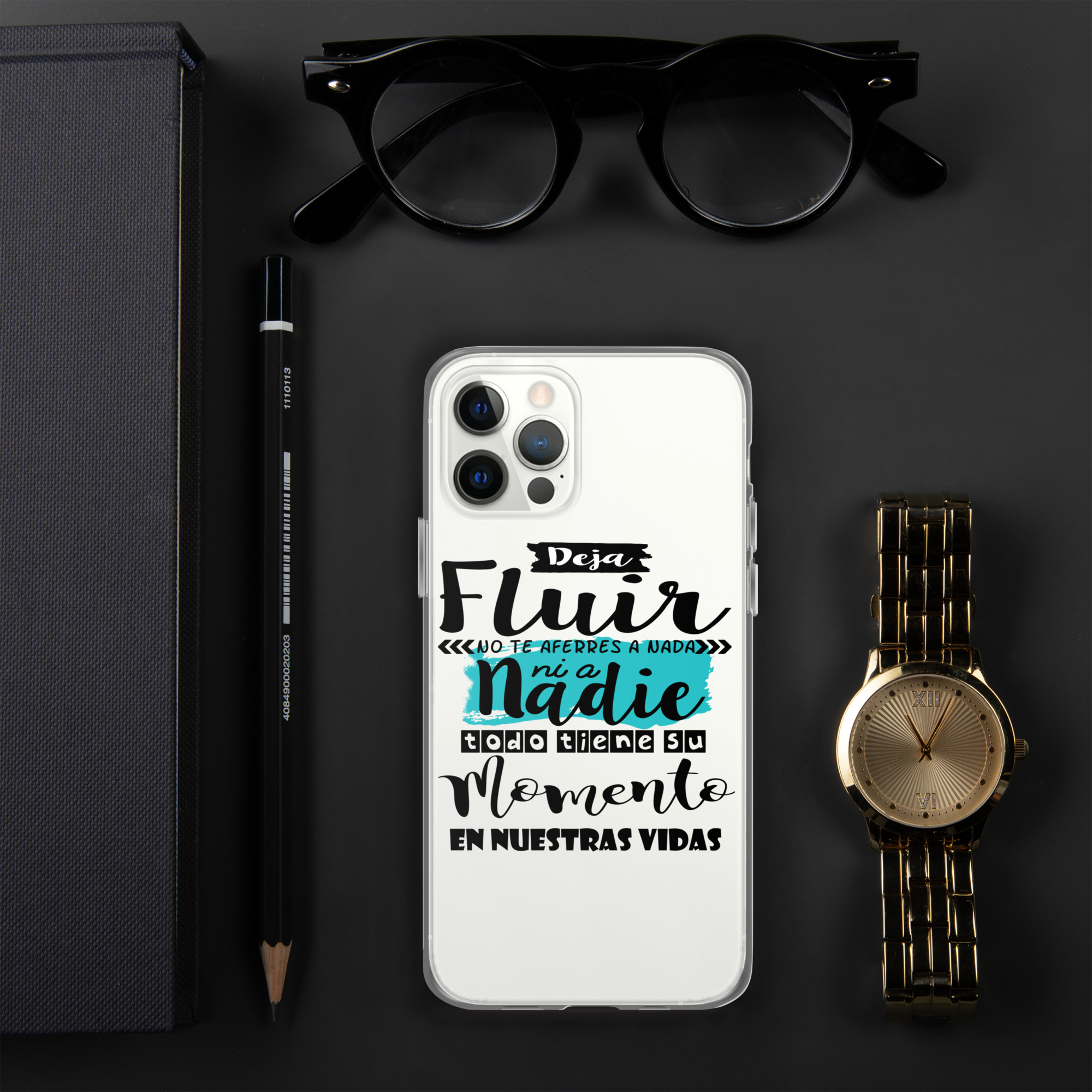 Funda transparente para iPhone® "Deja Fluir no te aferres a nada" - Imagen 4