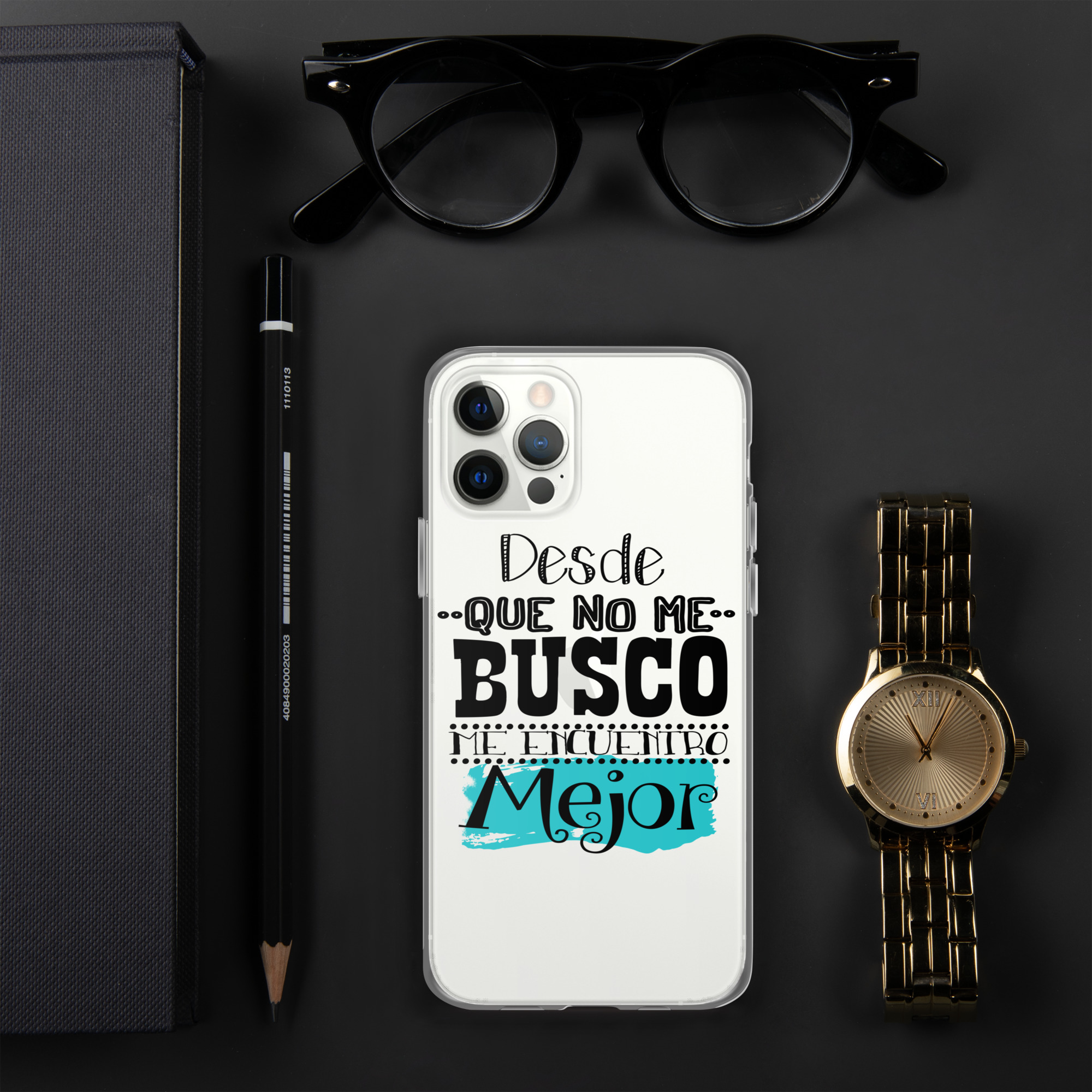 Funda transparente para iPhone® "Desde que no me busco me encuentro mejor" - Imagen 4