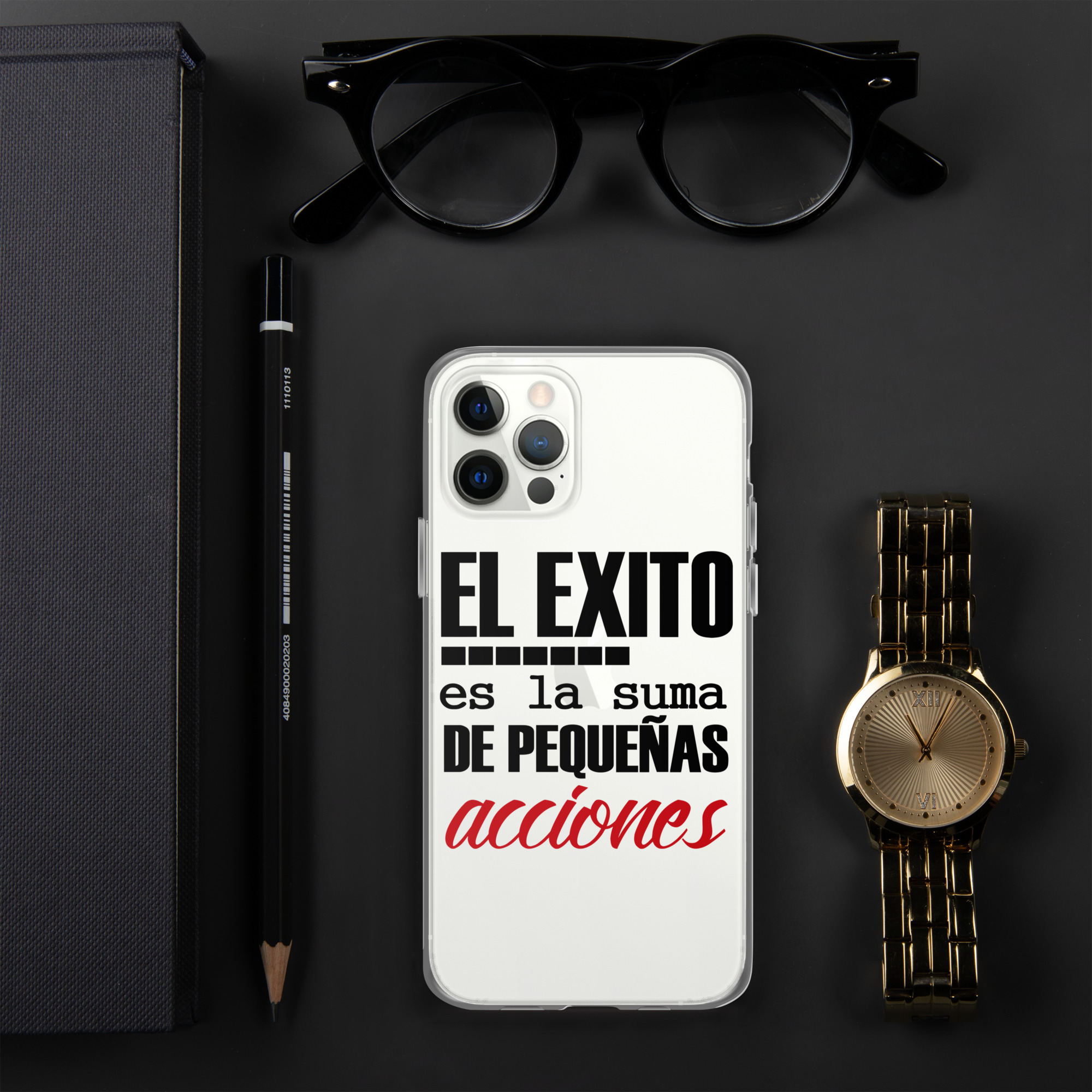 Funda transparente para iPhone® "El éxito es la suma de pequeñas accíones" - Imagen 4