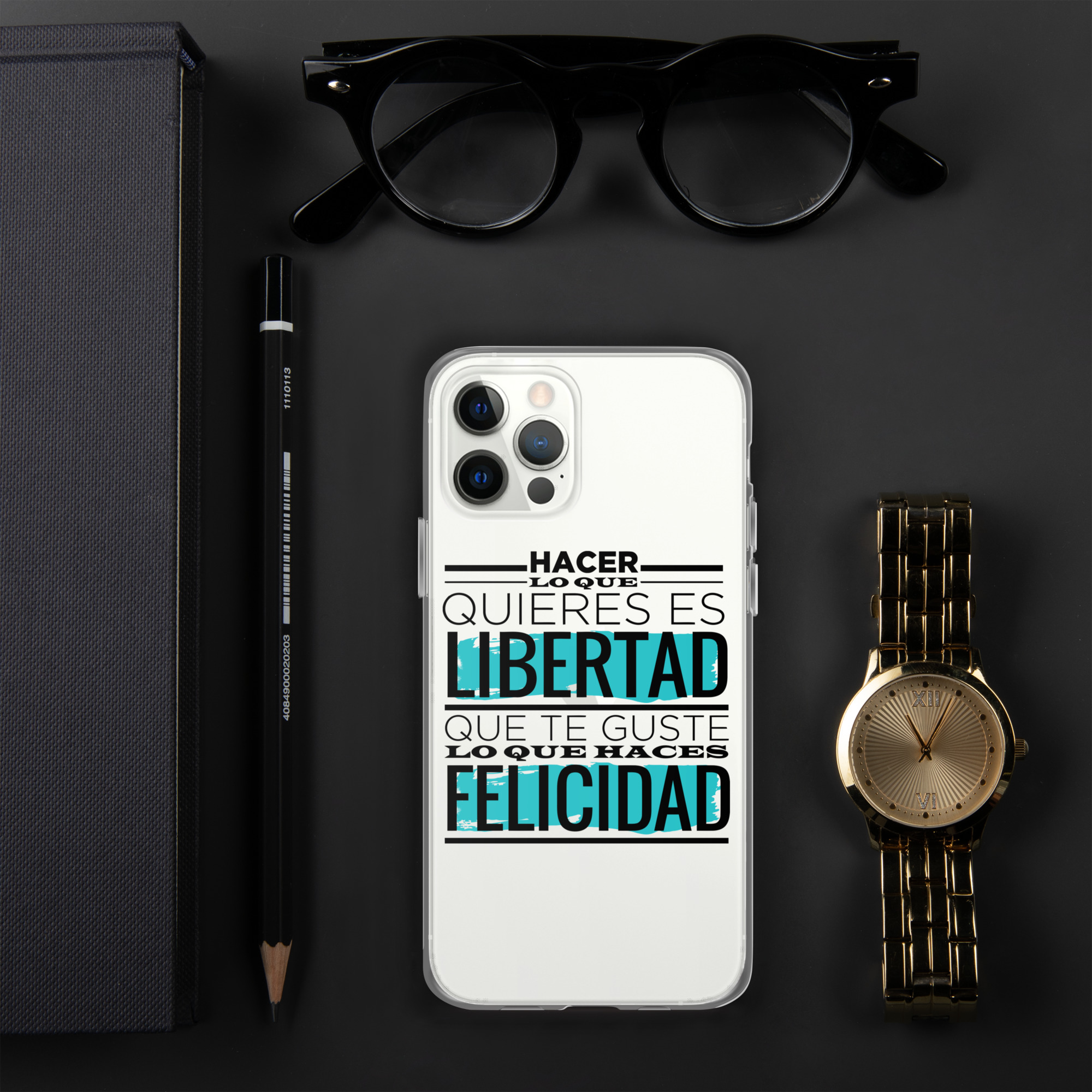 Funda transparente para iPhone® "Hacer lo que quieres es libertad" - Imagen 4