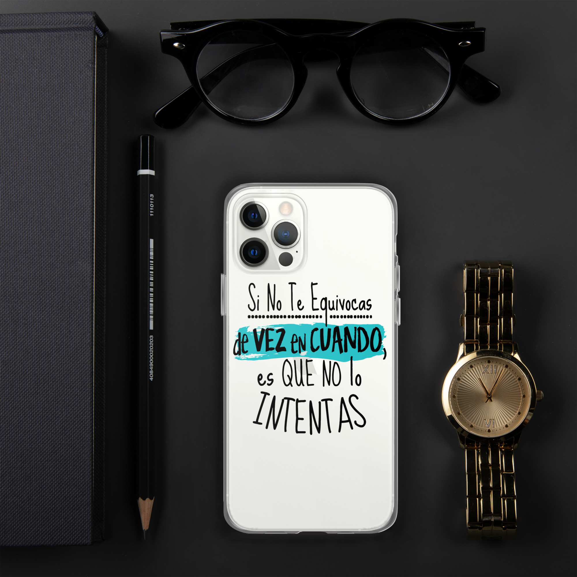 Funda transparente para iPhone® "Si no te equivocas de vez en cuando es que no lo intentas" - Imagen 4