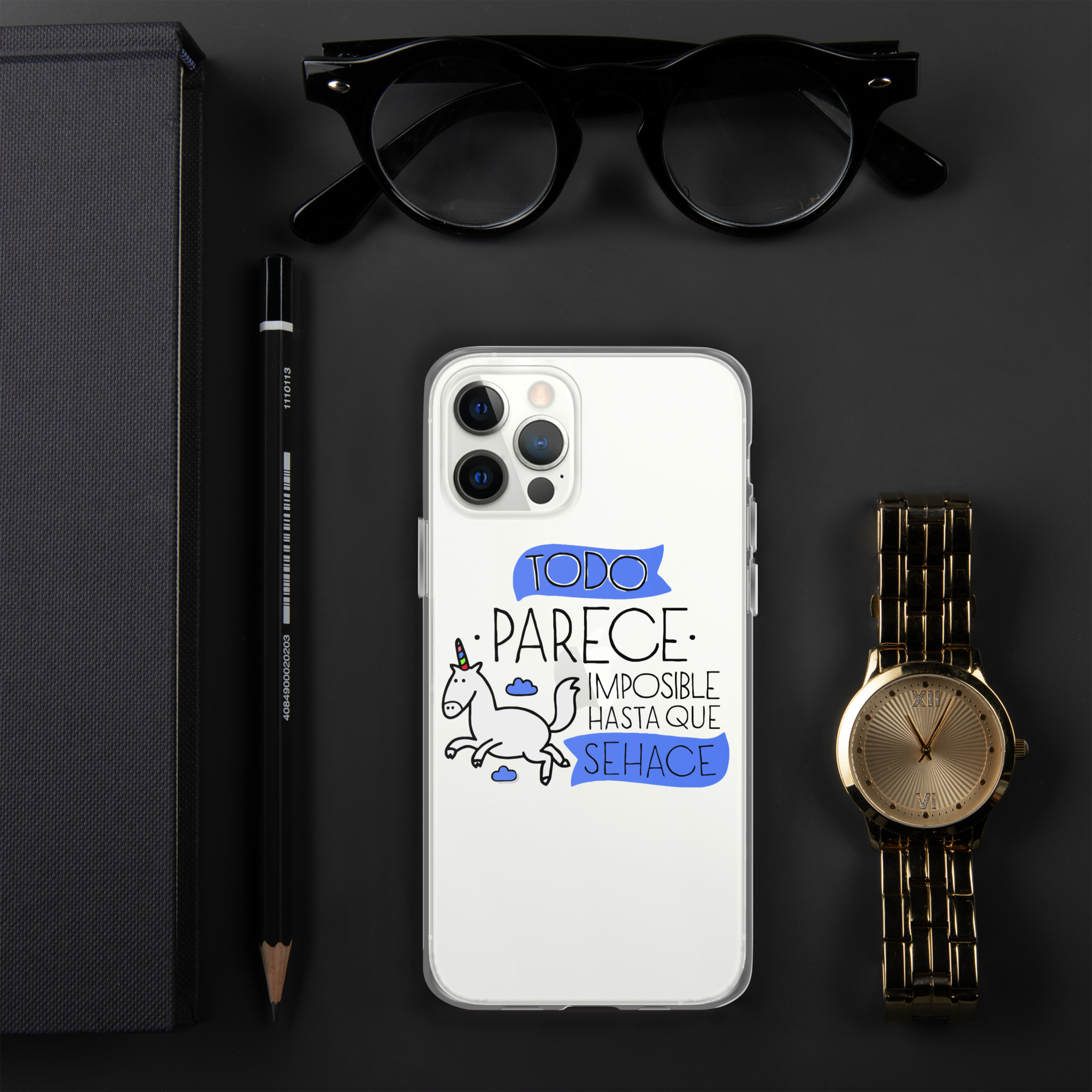 Funda transparente para iPhone® "Todo parece imposible hasta que se hace" - Imagen 4