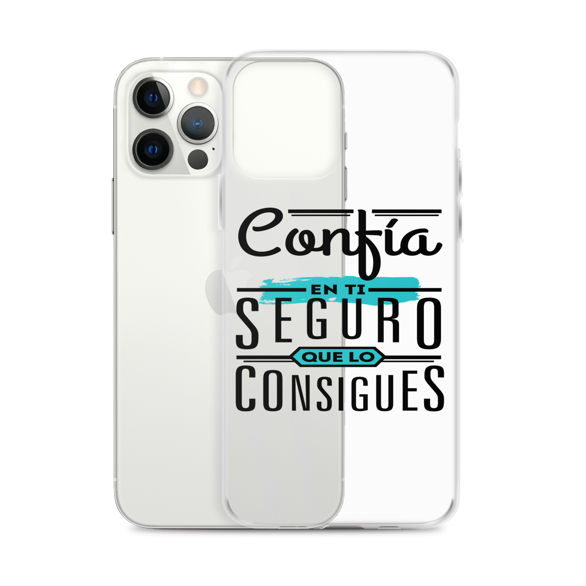 Funda transparente para iPhone® "Confía en ti seguro que lo consigues"