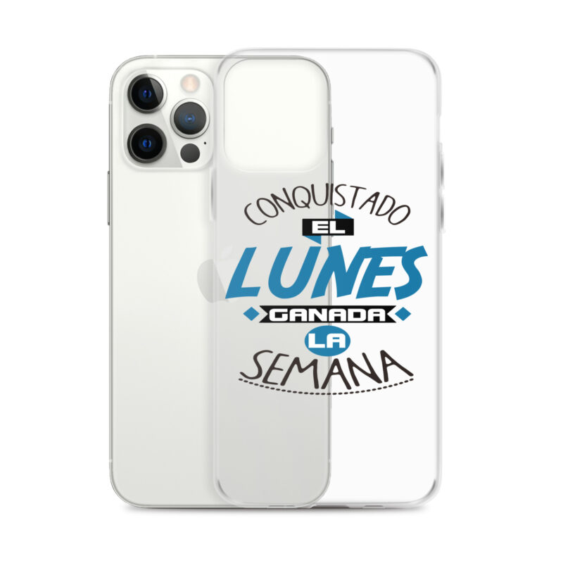 Funda transparente para iPhone® "Conquistado el lunes ganada la semana"
