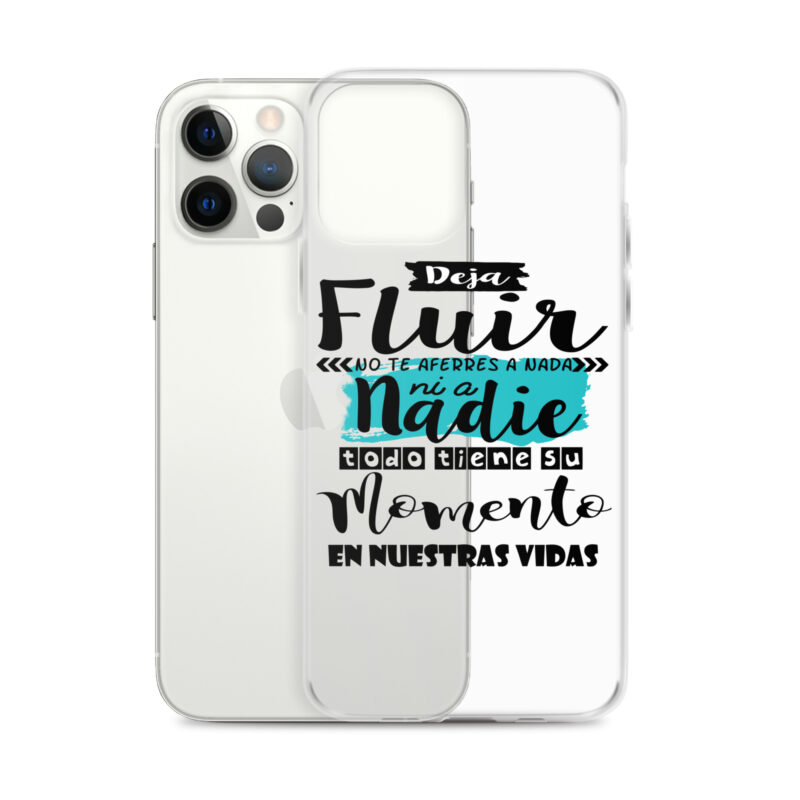 Funda transparente para iPhone® "Deja Fluir no te aferres a nada"