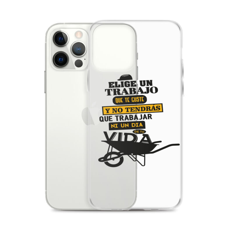 Funda transparente para iPhone® "Elige un trabajo que te guste y no tendrás que trabajar"