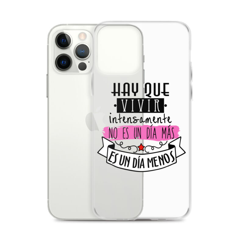 Funda transparente para iPhone® "Hay que vivir intensamente"