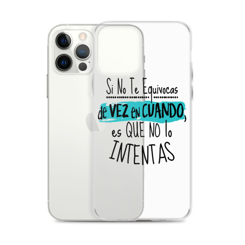 Funda transparente para iPhone® "Si no te equivocas de vez en cuando es que no lo intentas"