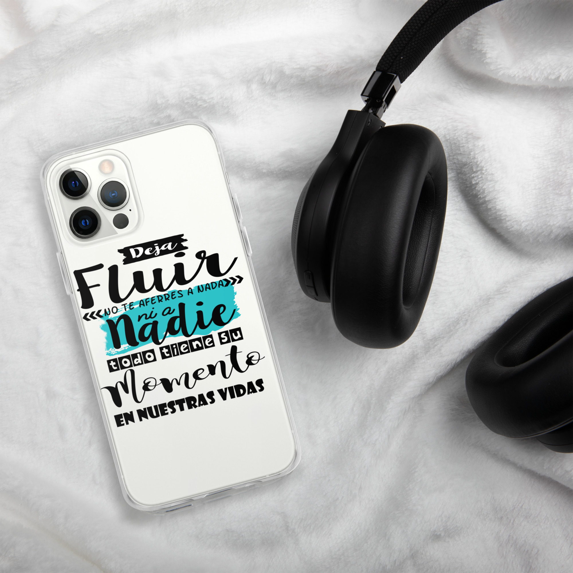 Funda transparente para iPhone® "Deja Fluir no te aferres a nada" - Imagen 2