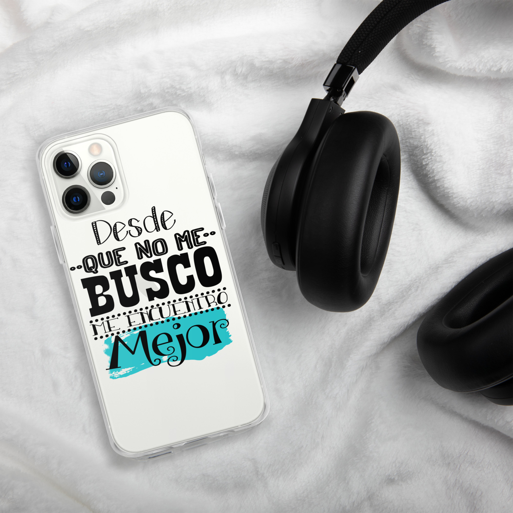 Funda transparente para iPhone® "Desde que no me busco me encuentro mejor" - Imagen 2