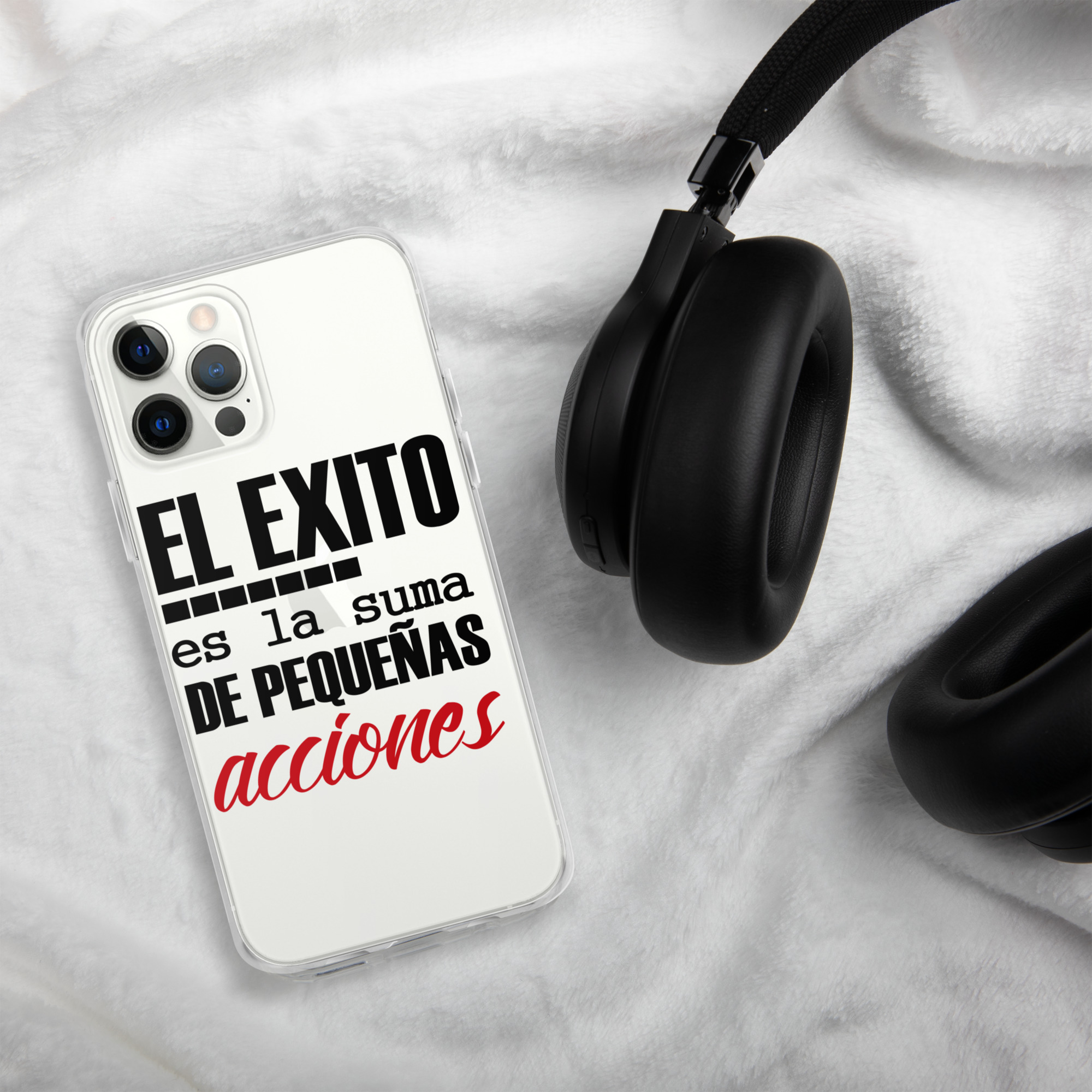 Funda transparente para iPhone® "El éxito es la suma de pequeñas accíones" - Imagen 2
