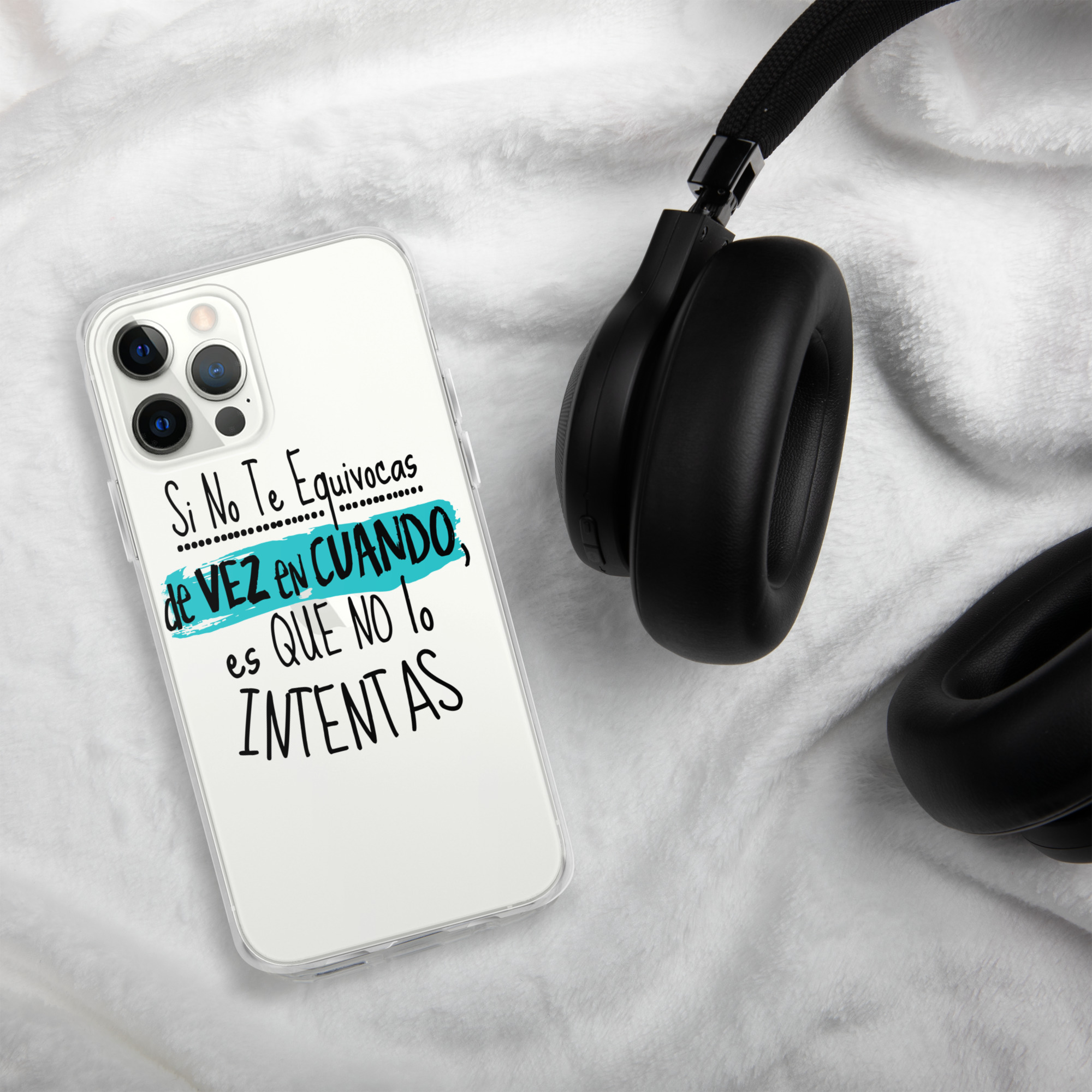 Funda transparente para iPhone® "Si no te equivocas de vez en cuando es que no lo intentas" - Imagen 2