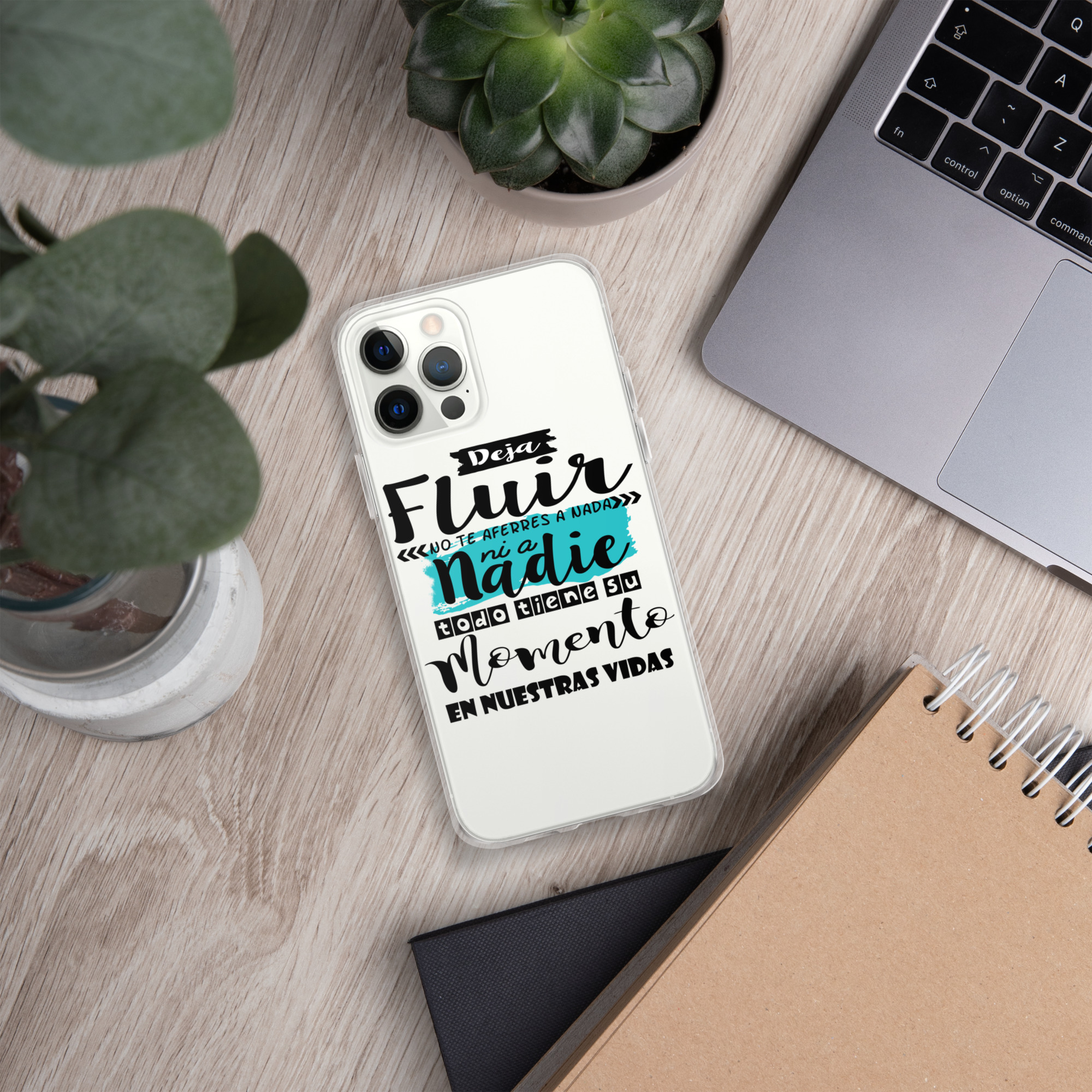 Funda transparente para iPhone® "Deja Fluir no te aferres a nada" - Imagen 3