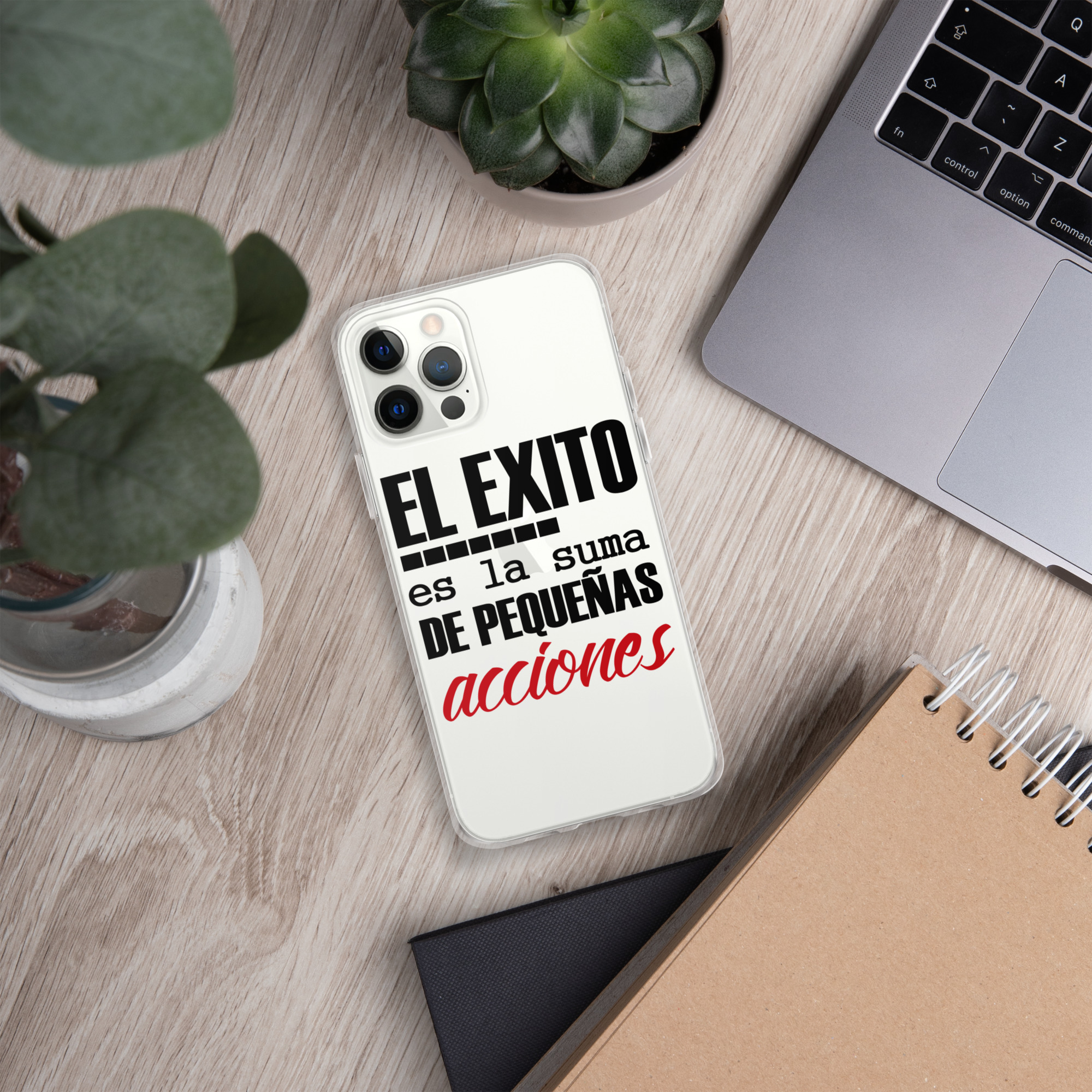 Funda transparente para iPhone® "El éxito es la suma de pequeñas accíones" - Imagen 3