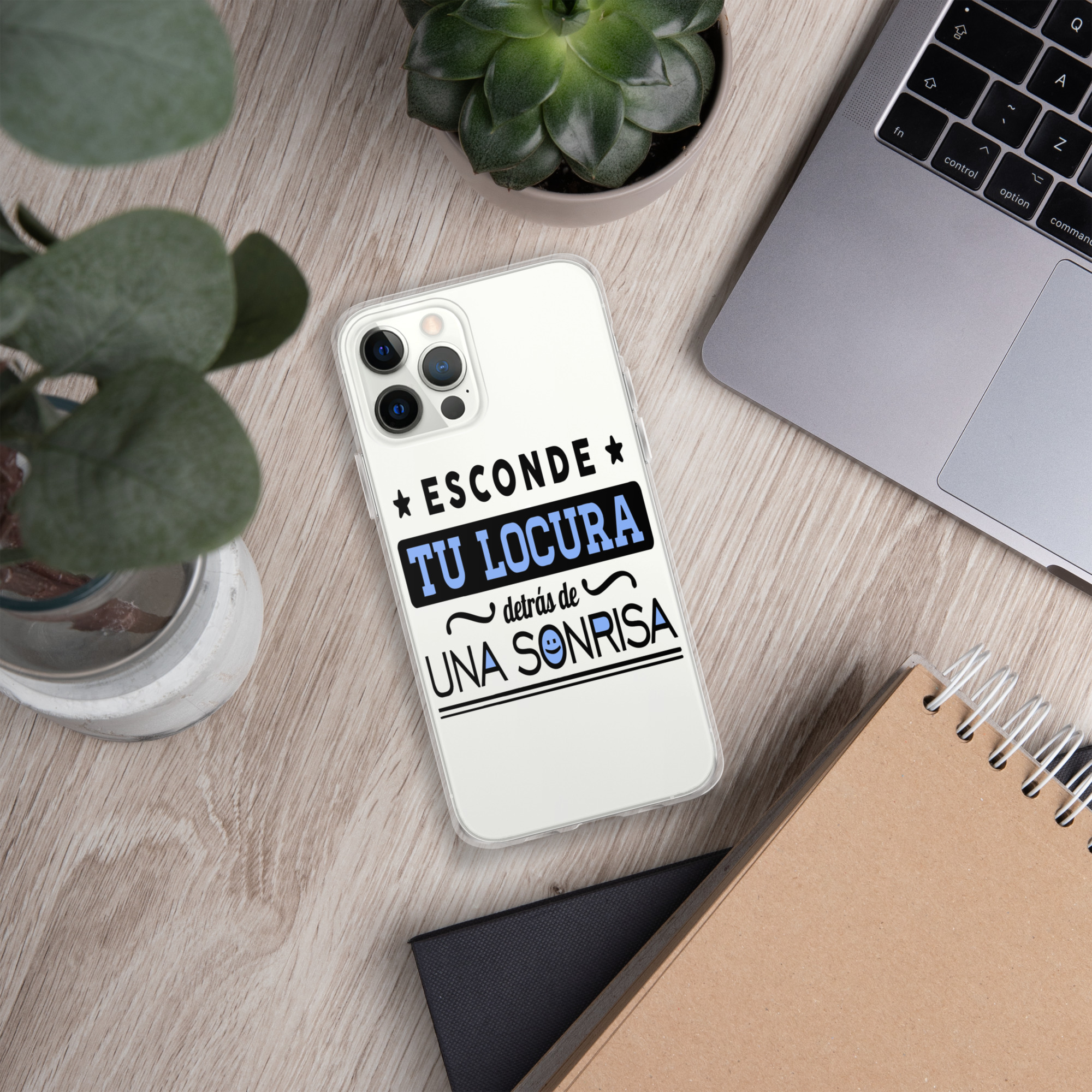 Funda transparente para iPhone® "Esconde tu locura detrás de una sonrisa" - Imagen 3