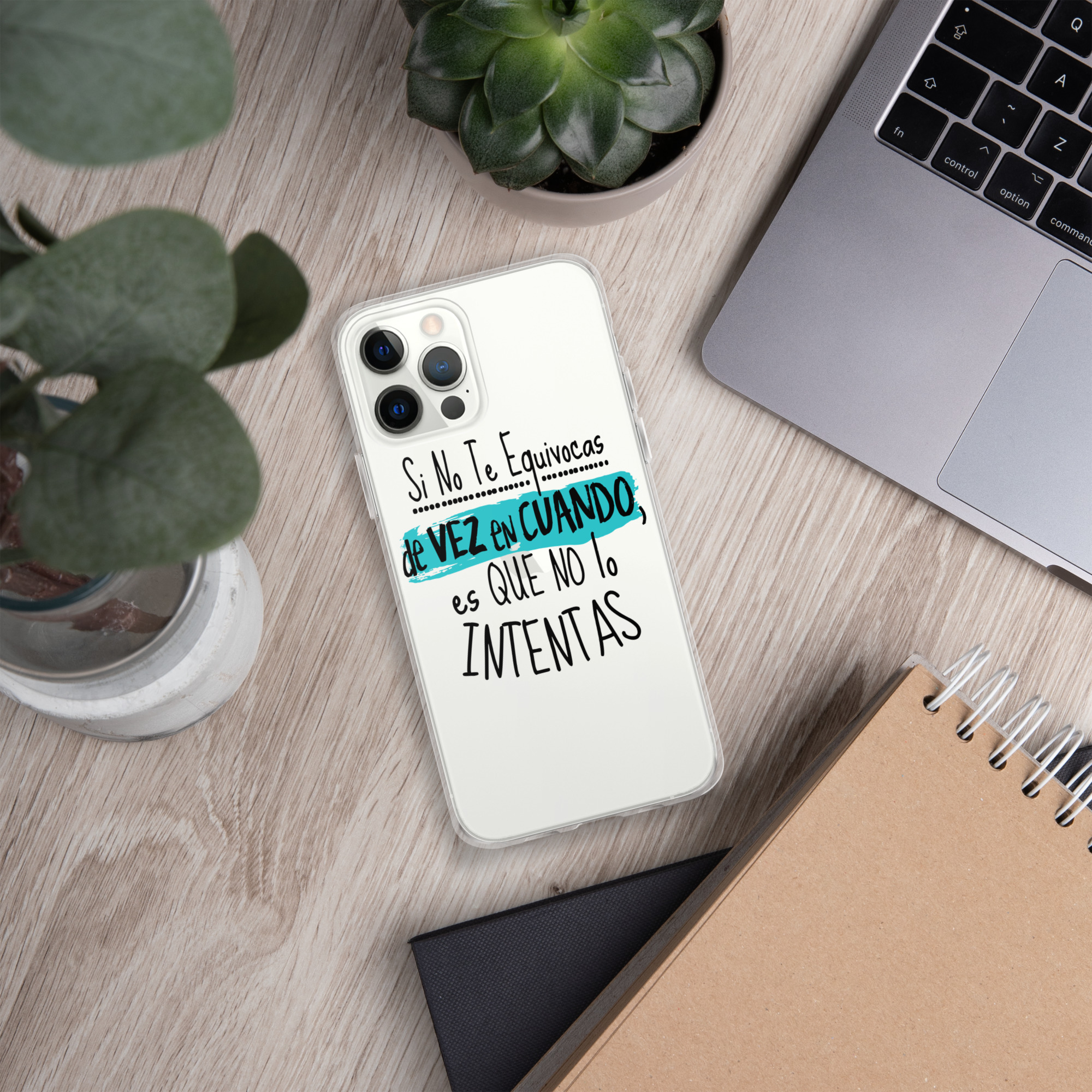 Funda transparente para iPhone® "Si no te equivocas de vez en cuando es que no lo intentas" - Imagen 3